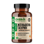 Женьшень Таурин OVER БАД Для энергии иммунитета и настроения 60 капсул