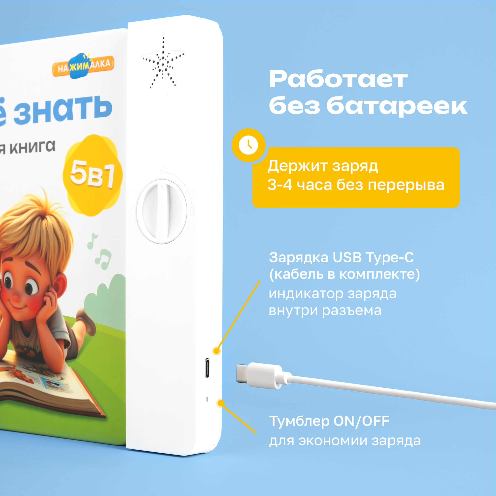 Говорящая Книга Нажималка BertToys 5 в 1 "Хочу всё знать" - фото 10