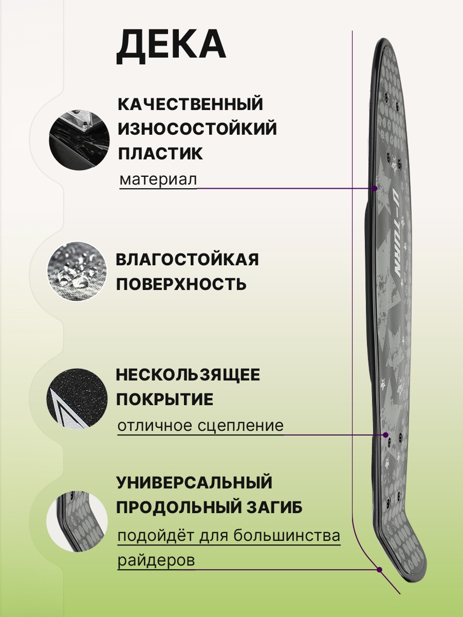 Скейтборд U-TURN 56 см - фото 4