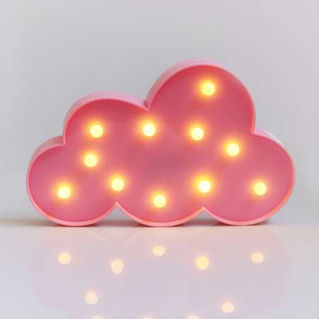 Ночник-светильник MINI-TOYS «Облачко» 11*LED лампочек розовый