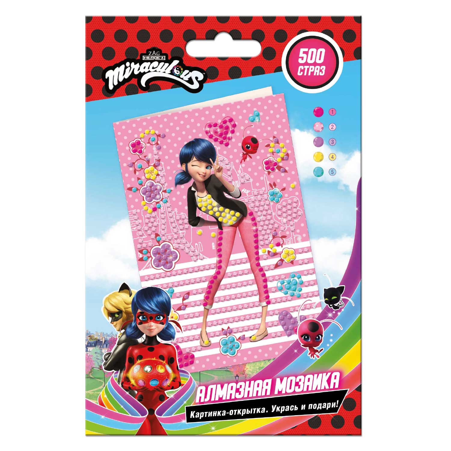 Алмазная мозаика Леди Баг и Супер Кот Алмазная мозаика 500 страз - фото 1