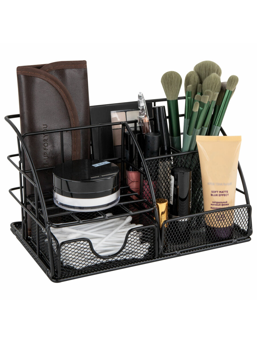 Органайзер для косметики и канцелярии MONTE VITA металлический настольный 5 секций - фото 7