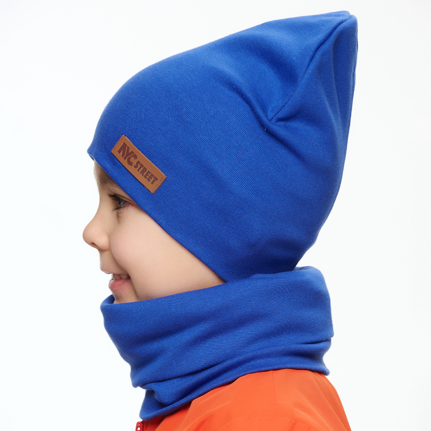 Шапка и снуд KUBRIO NYC-H-37-plain-blue - фото 4