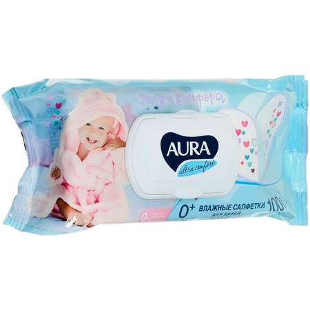Влажные салфетки AURA 100 шт.