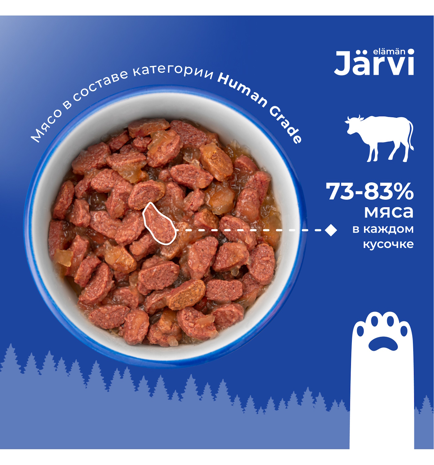 Корм для кошек Jarvi для стерилизованных кошек кусочки в желе говядина 85г пауч - фото 3