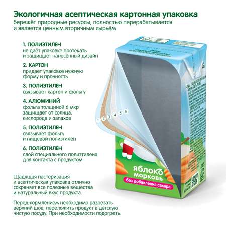 Пюре Сады Придонья яблоко-морковь 125г с 5мес