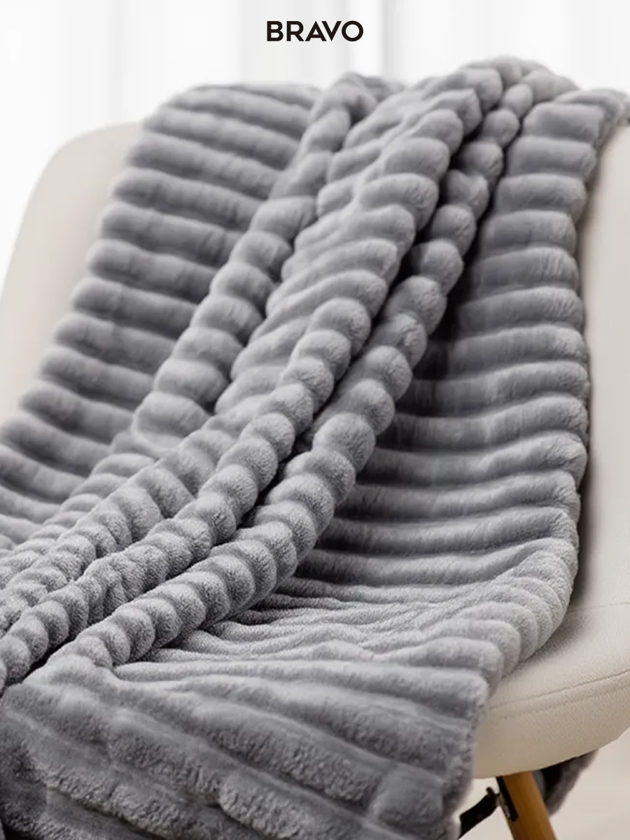 Покрывало BRAVO Волна серый 150 x 200 см велсофт - фото 8