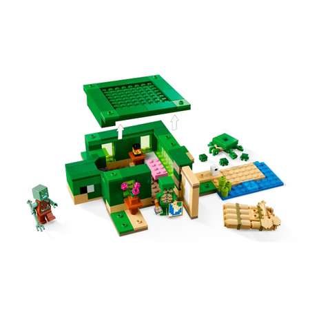 Конструктор LEGO Minecraft Черепаший пляжный домик блочный