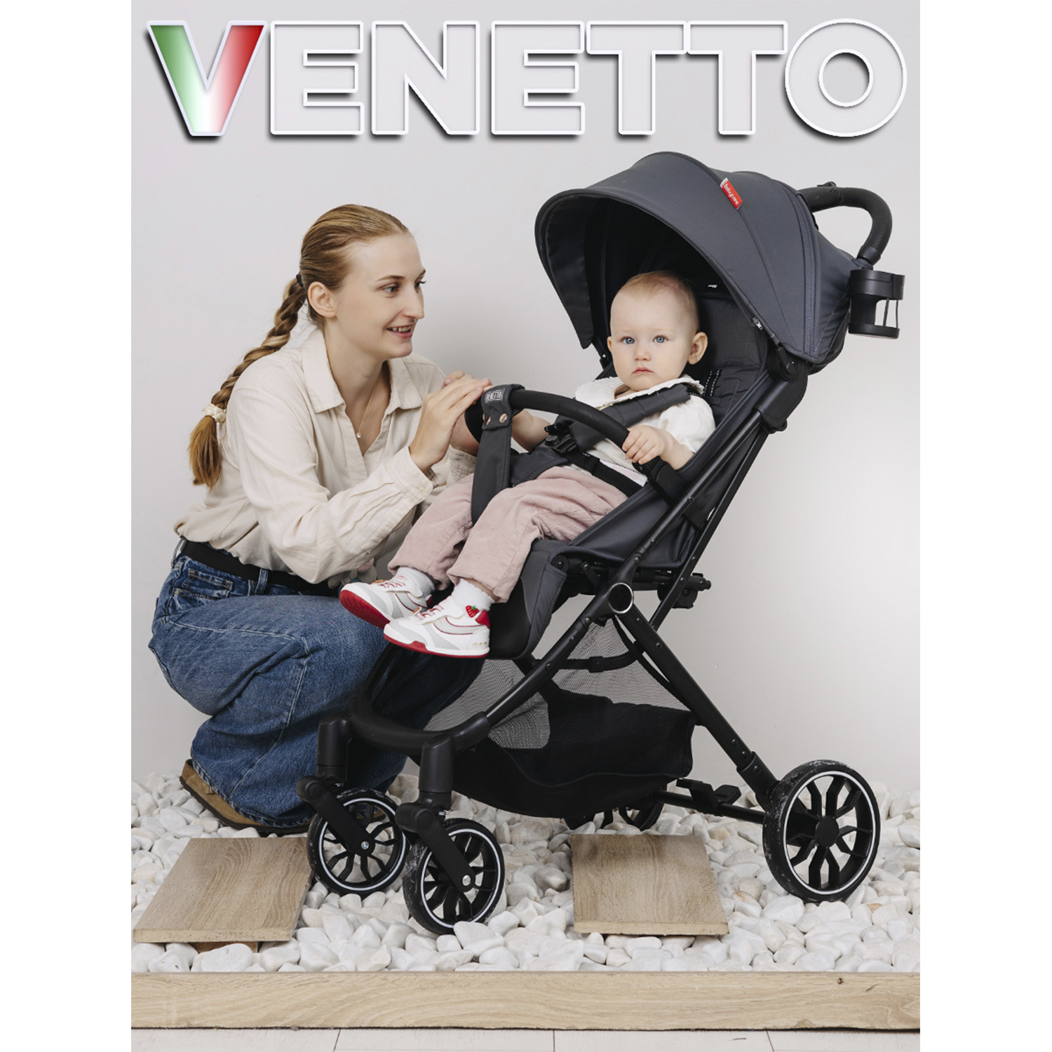 Коляска прогулочная BabyCare Venetto Черный черный - фото 21