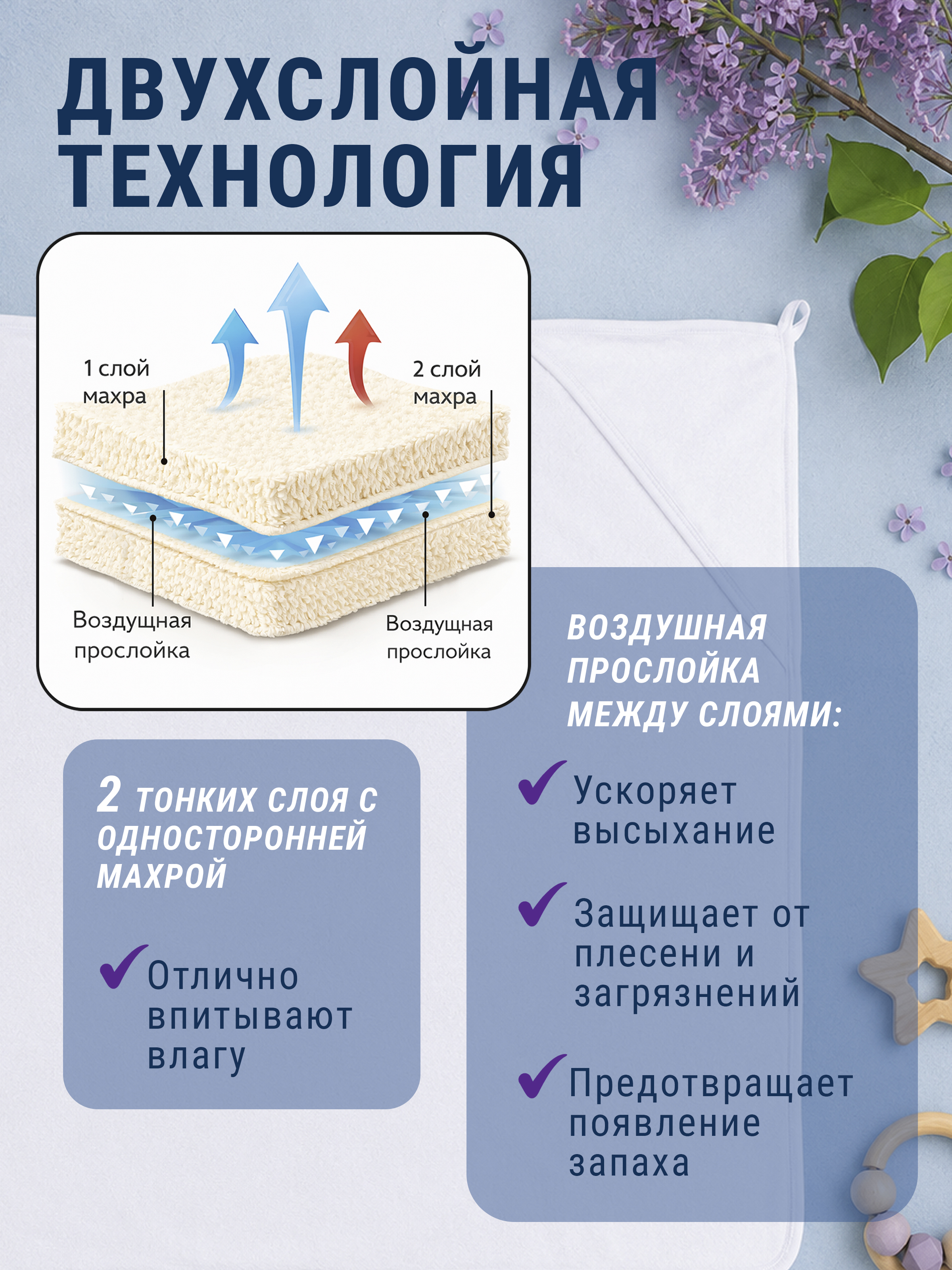 Полотенце уголок Утёнок 85 x 85 см 1 шт. - фото 2