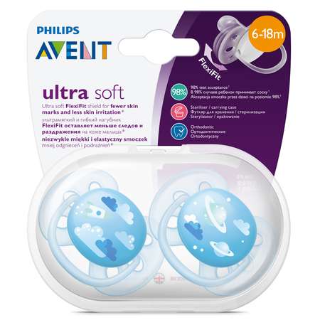 Пустышка Philips Avent ортодонтическая от 6 мес. 2 шт.