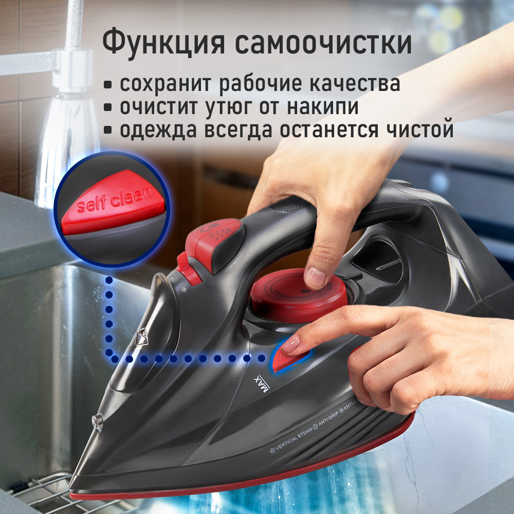 Утюг STINGRAY ST-IR201A черный жемчуг - фото 9