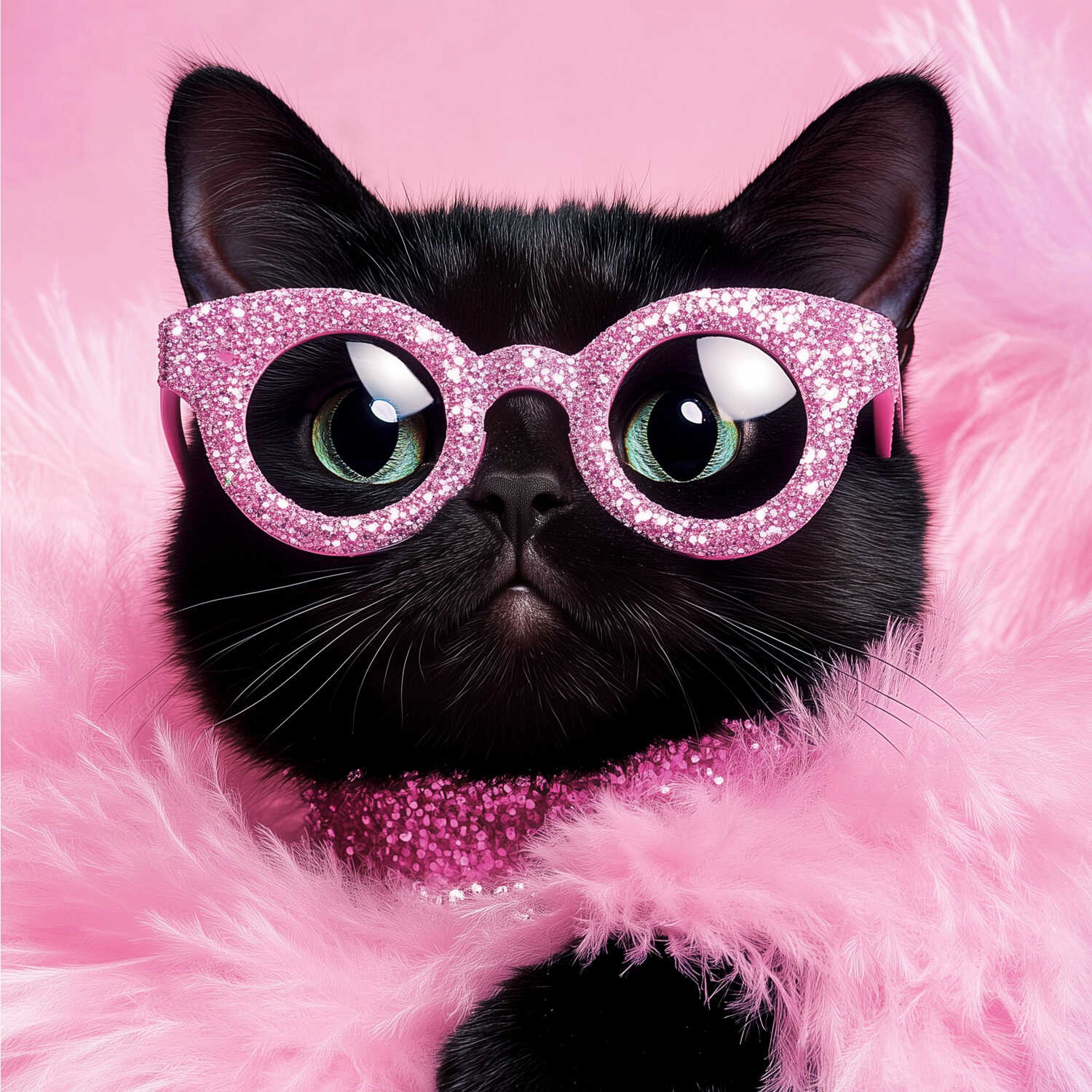 Алмазная мозаика Феникс + Кот в очках - фото 2