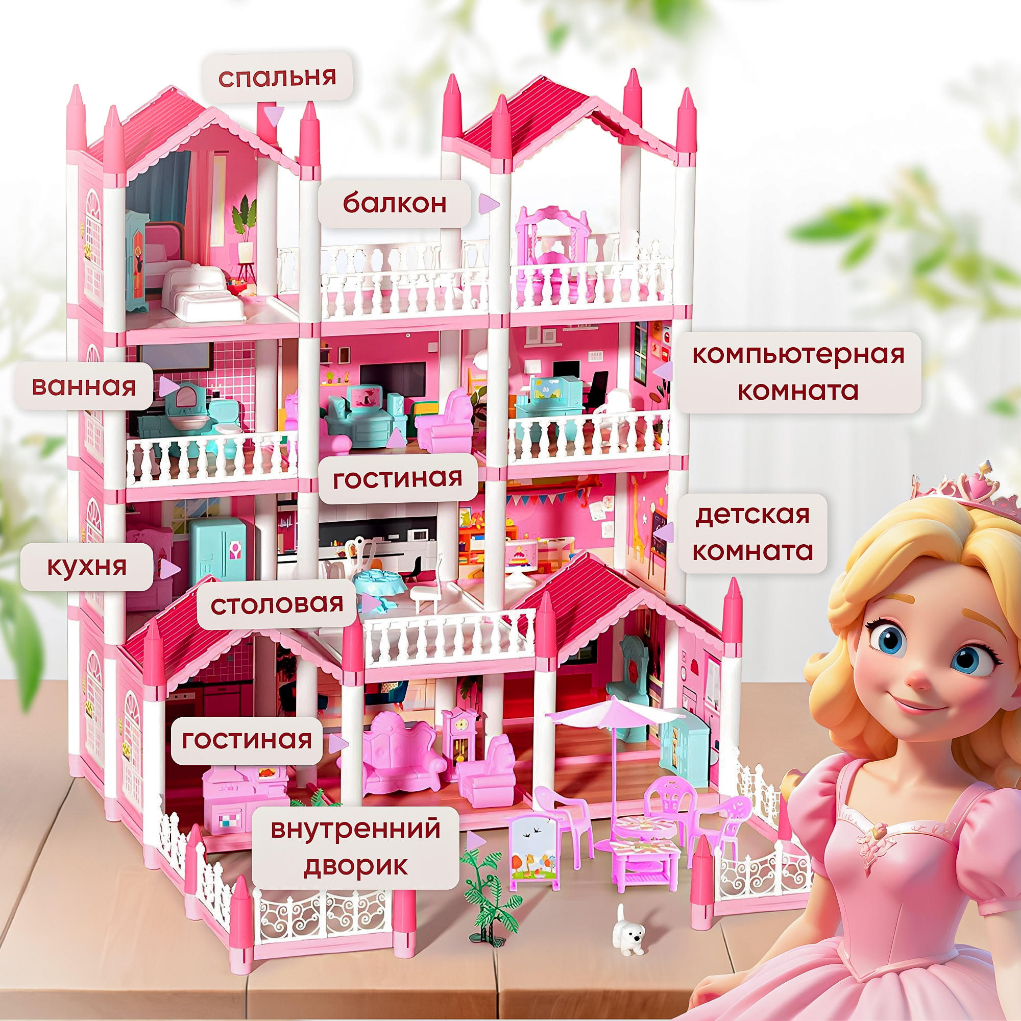 Домик для кукол SHARKTOYS с мебелью 11500018 - фото 3