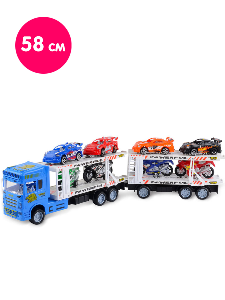 Игровой набор Handers Трейлер с прицепом HAC1613-130-1//синий - фото 1