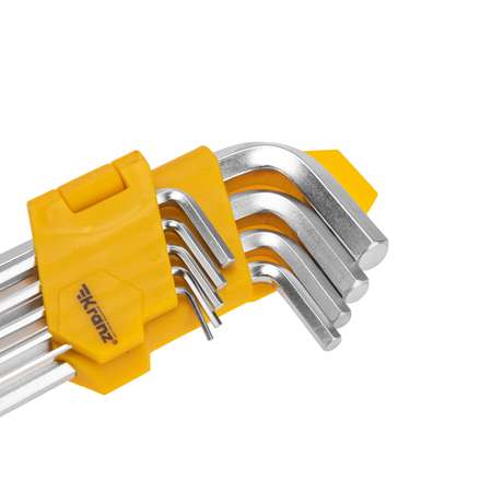 Набор ключей имбусовых Kranz Hex 1.5-10 мм 9 штук с шаром удлиненные
