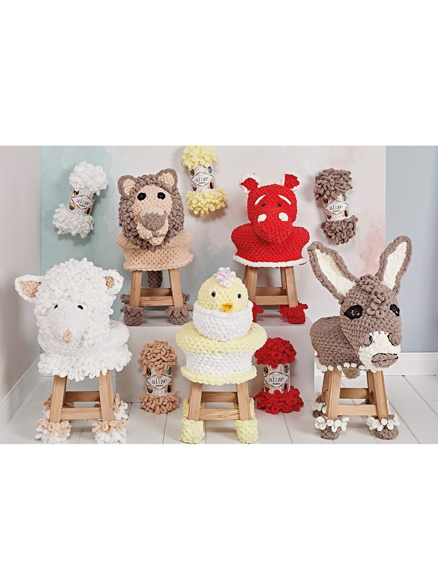 Пряжа для вязания Alize puffy 100 г 9 м микрополиэстер фантазийная плюшевая 19 светло-бирюзовый 5 мотков - фото 13