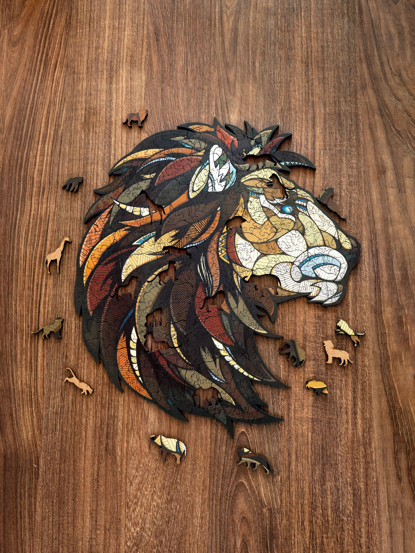 Пазл Eco Wood Art Лев 41x37 см деревянный - фото 3