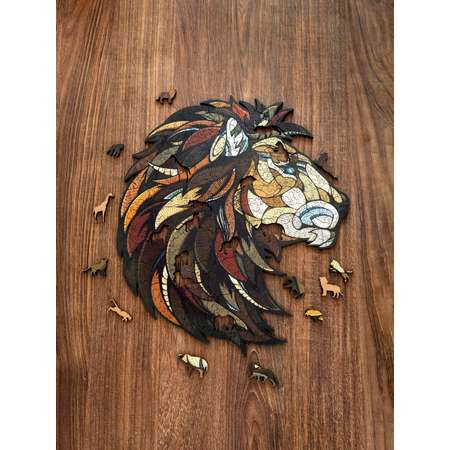 Пазл Eco Wood Art Лев 41x37 см деревянный