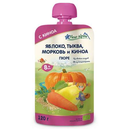 Пюре Fleur Alpine Яблоко-тыква-морковь-киноа с 8 мес 120 г