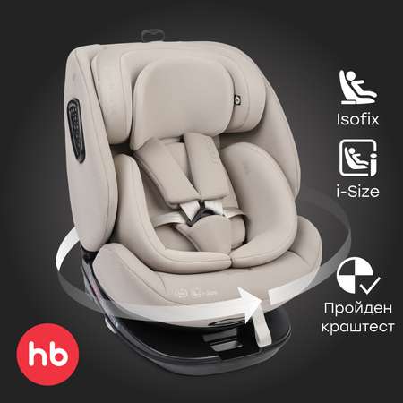 Автокресло Happy Baby Reex Isofix 0+/1/2/3 (0-36 кг) серый