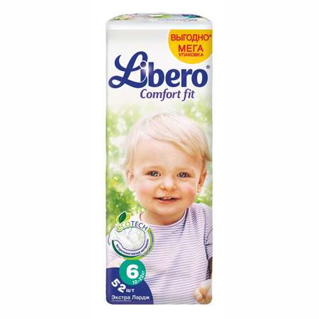 Подгузники Libero Comfort 6 (12-22 кг) 52 шт.