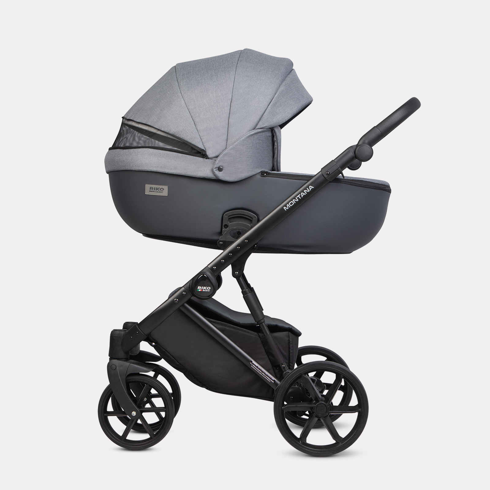 Коляска 3в1 Riko Basic Montana Plus серый - фото 4