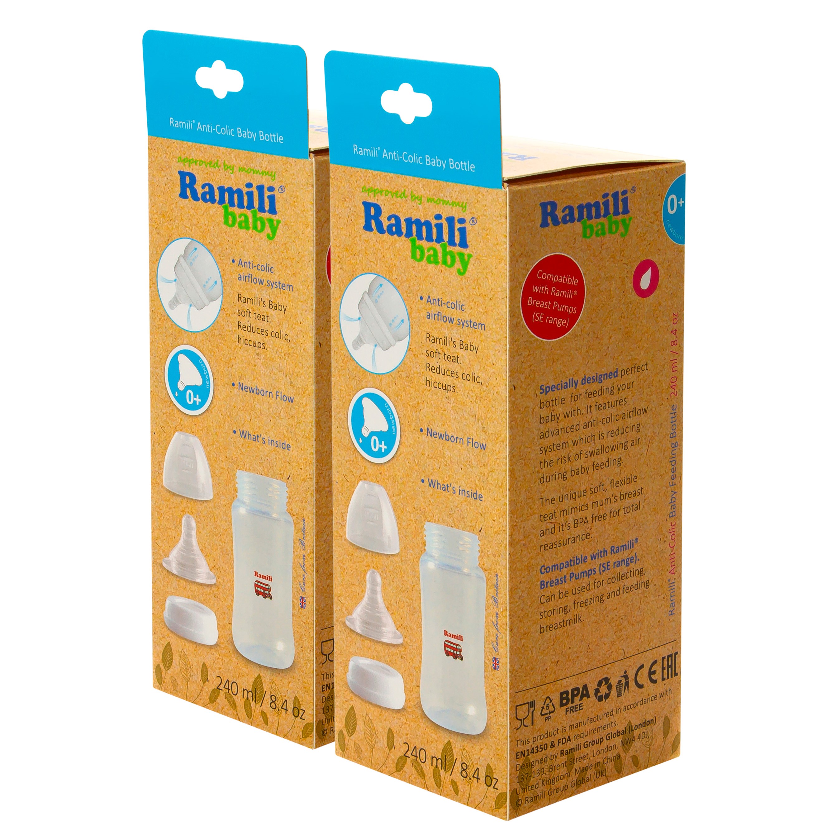 Бутылочка Ramili Anti-Colic 240 мл 2 шт. - фото 16