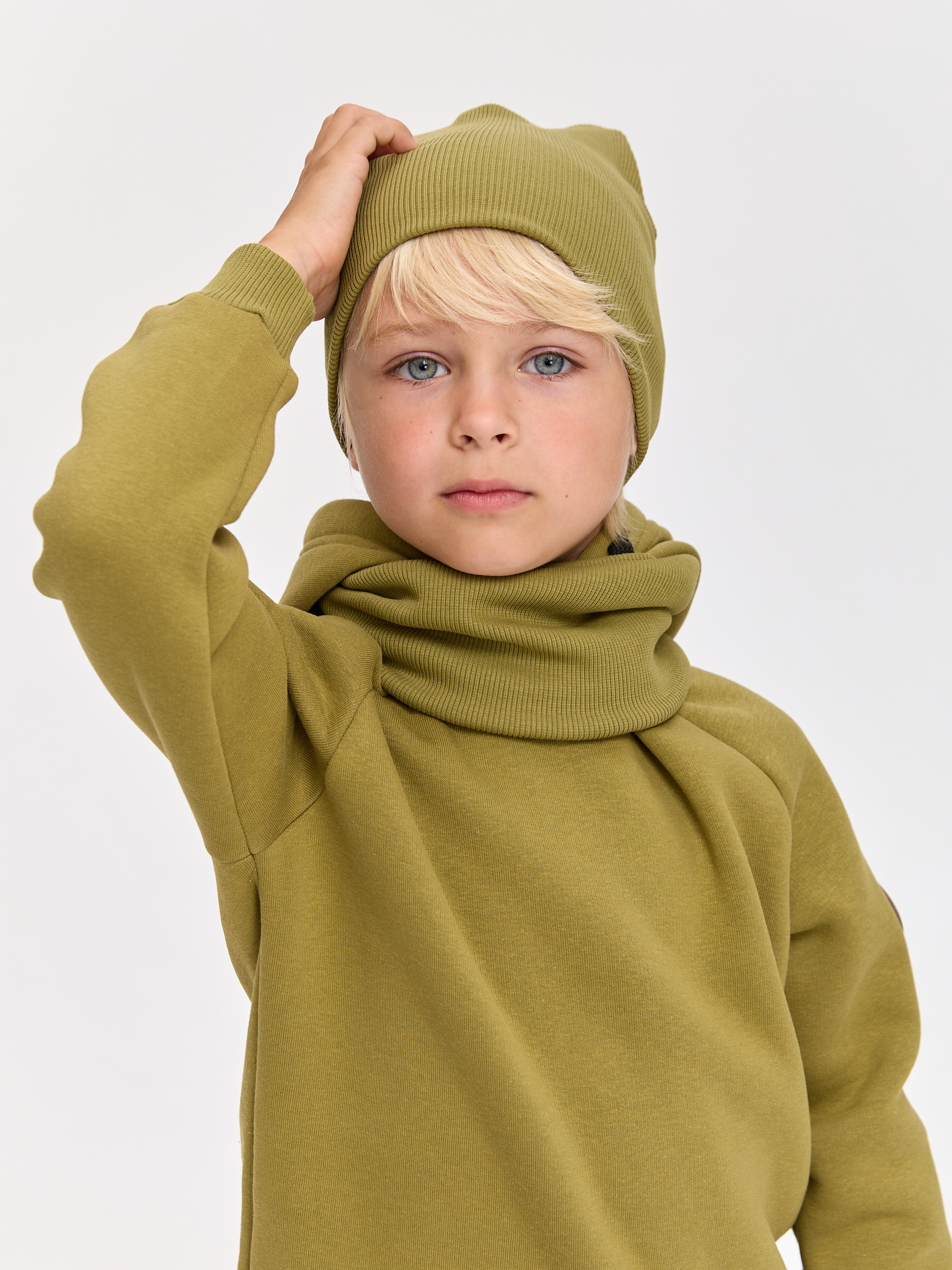 Шапка и снуд Лапушка 0258 хаки - фото 6