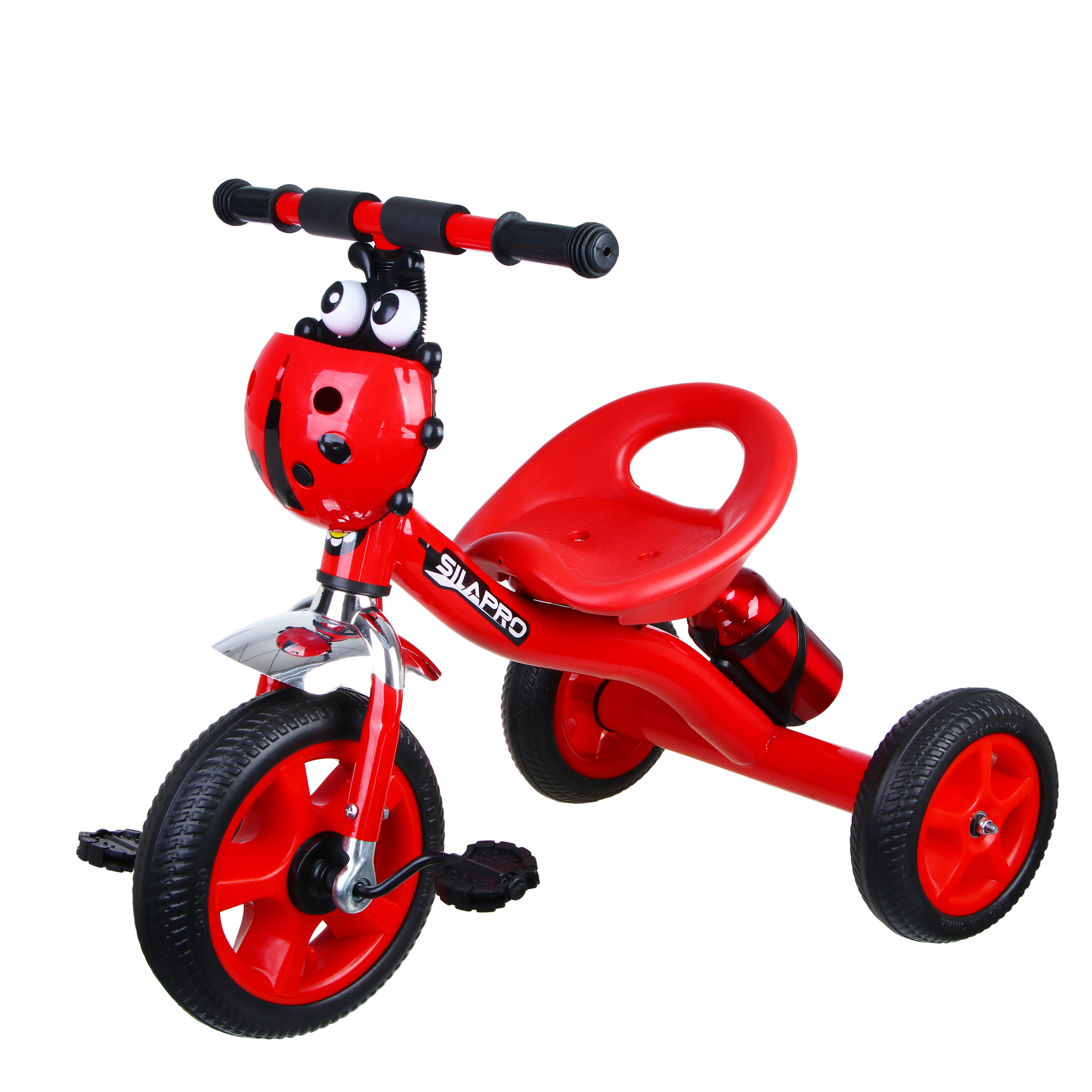 Изображение товара Детский трёхколёсный велосипед SILAPRO Красный с корзиной и светом