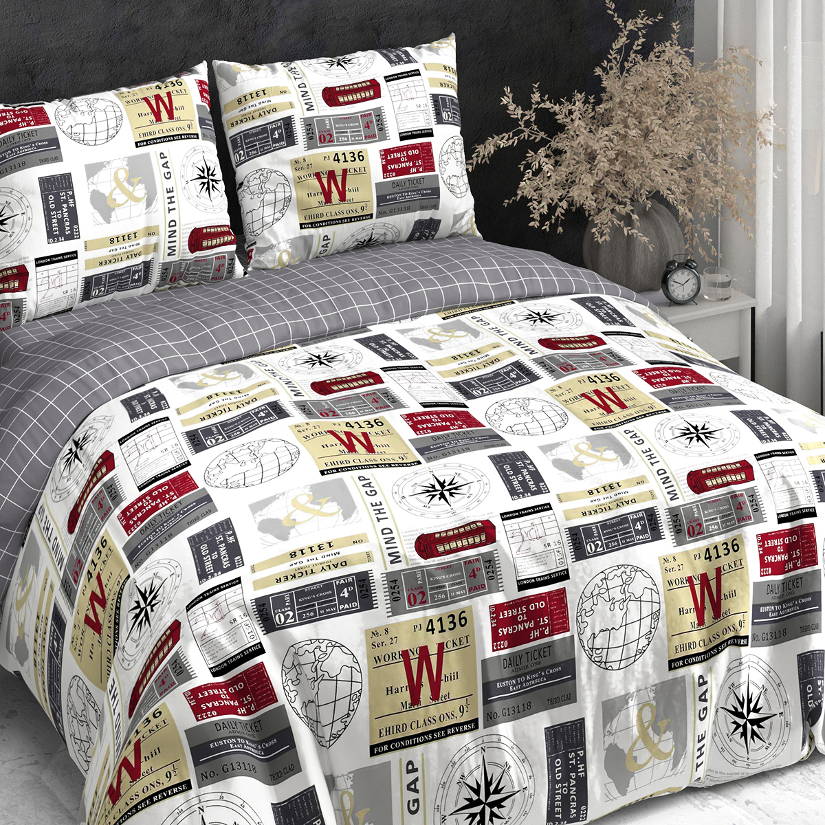 Комплект постельного белья BRAVO Ньюз семейный 5 предм. - фото 10