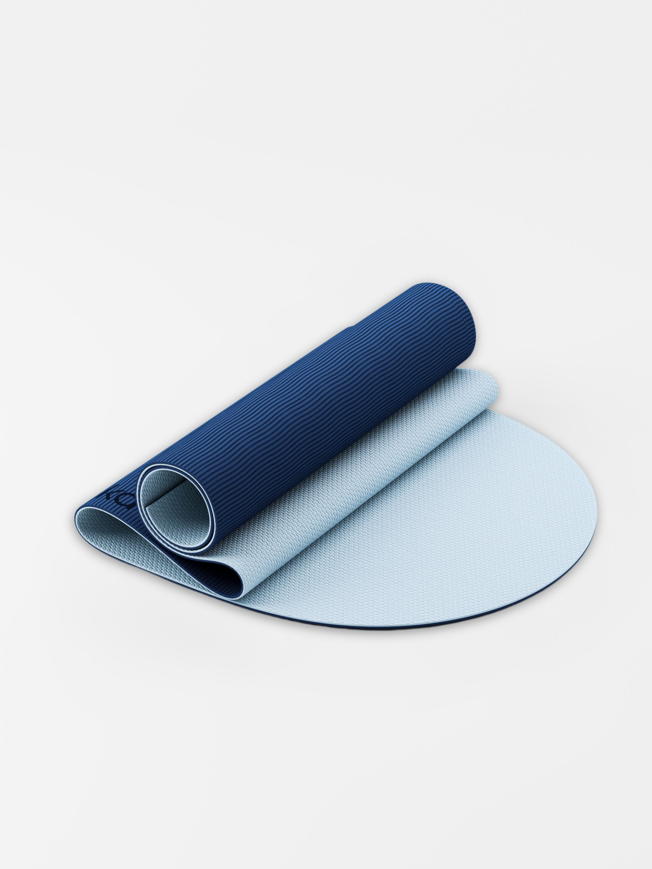 Коврик для йоги нескользящий asanka TPE голубой - фото 5