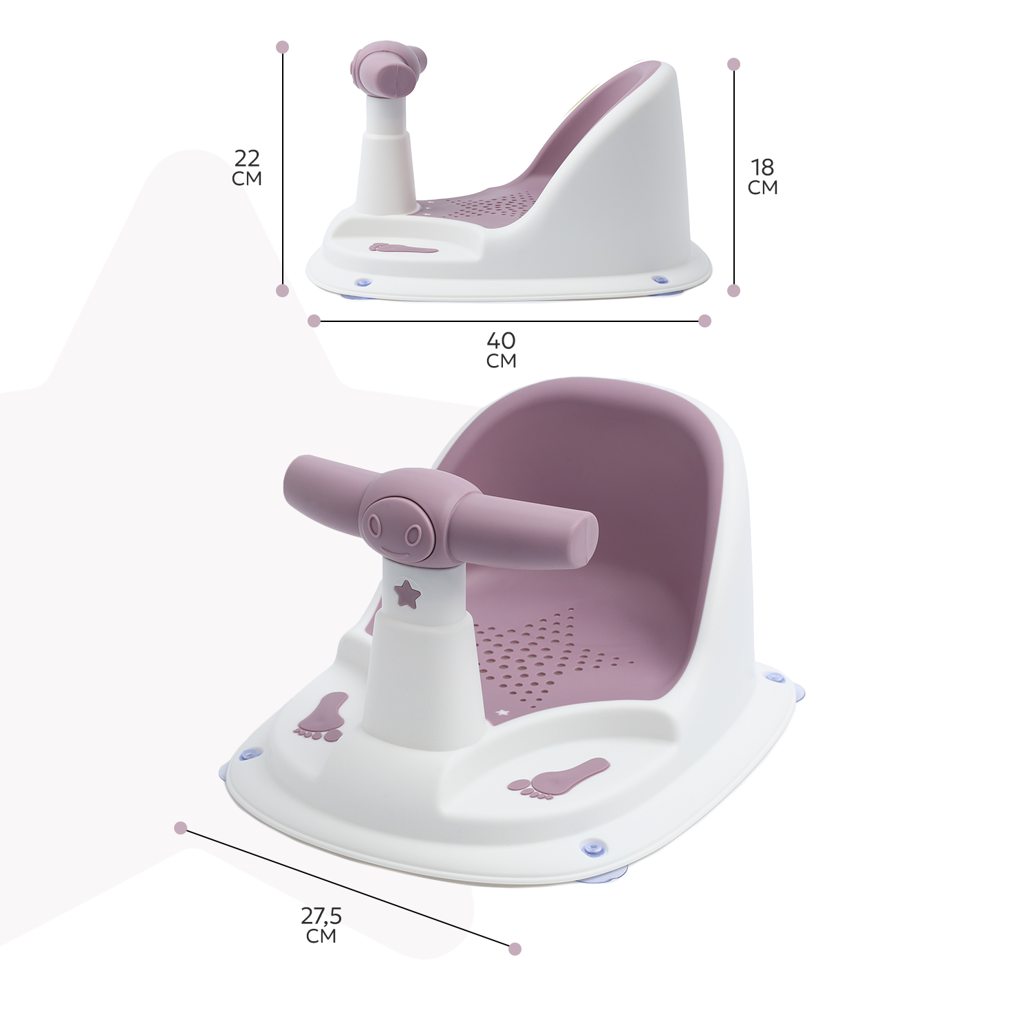 Сиденье для купания Babyton Bike розовый - фото 3