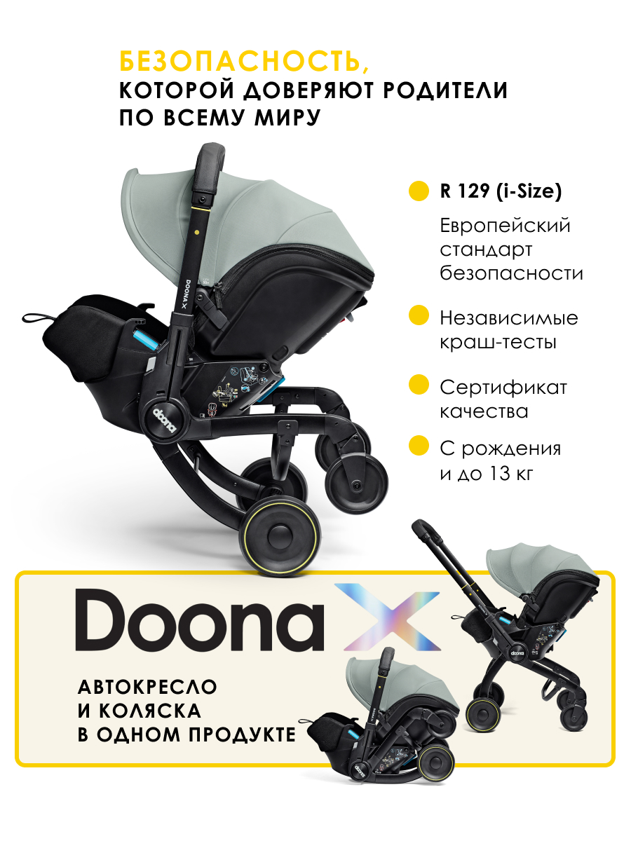 Автокресло Doona X Dusty Sage Isofix 0 (0 -13 кг) серый - фото 3