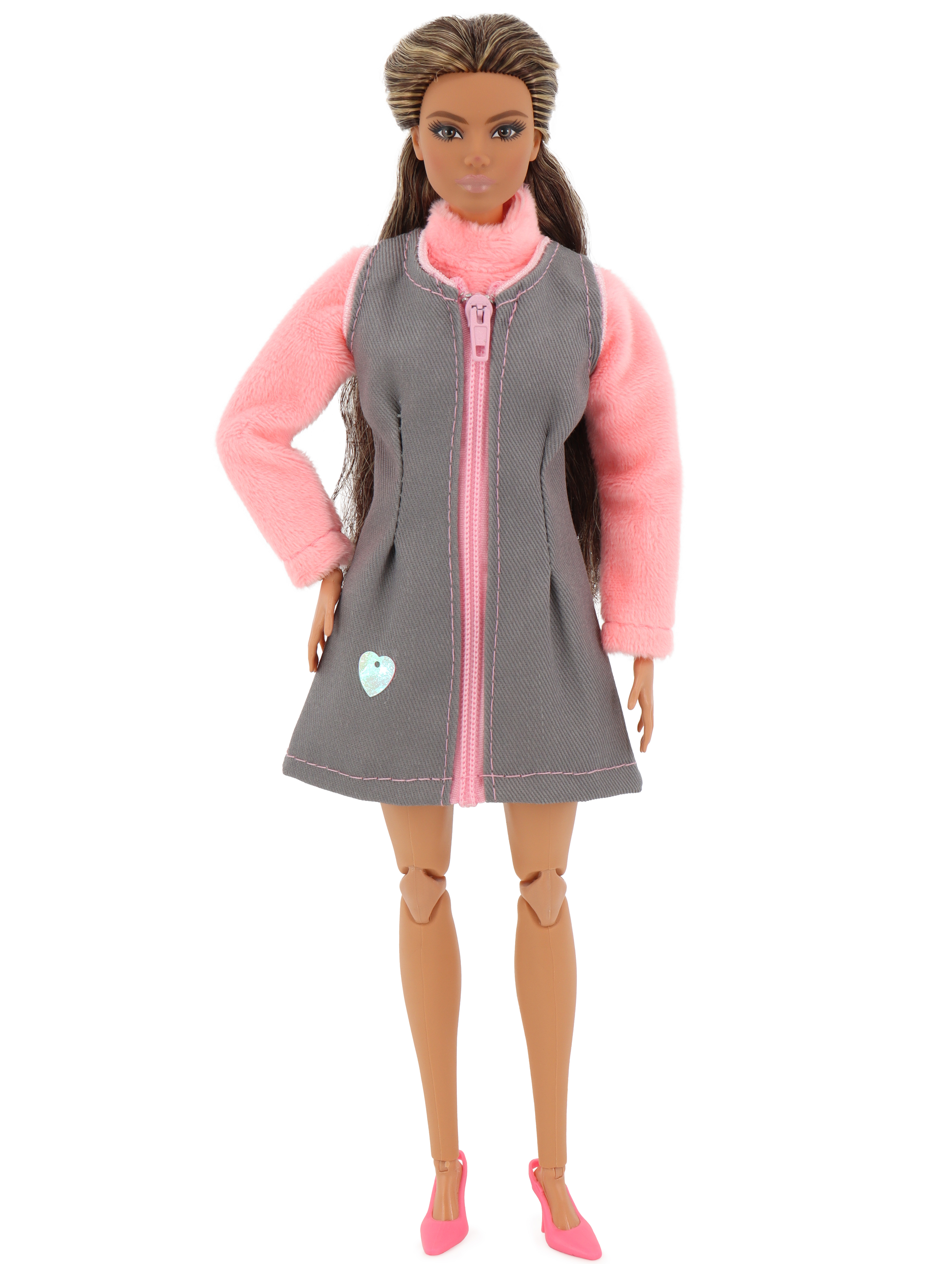 Одежда для кукол Модница 7777серый&розовый - фото 7