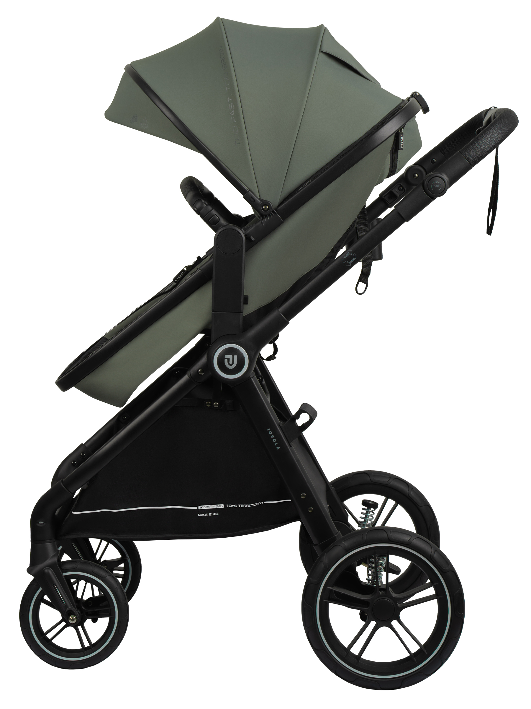 Коляска трансформер JOVOLA Truck, перекидная ручка зеленый - фото 10