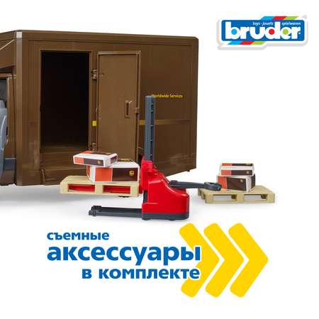 Грузовик Bruder Mercedes службы доставки с водителем 1:16