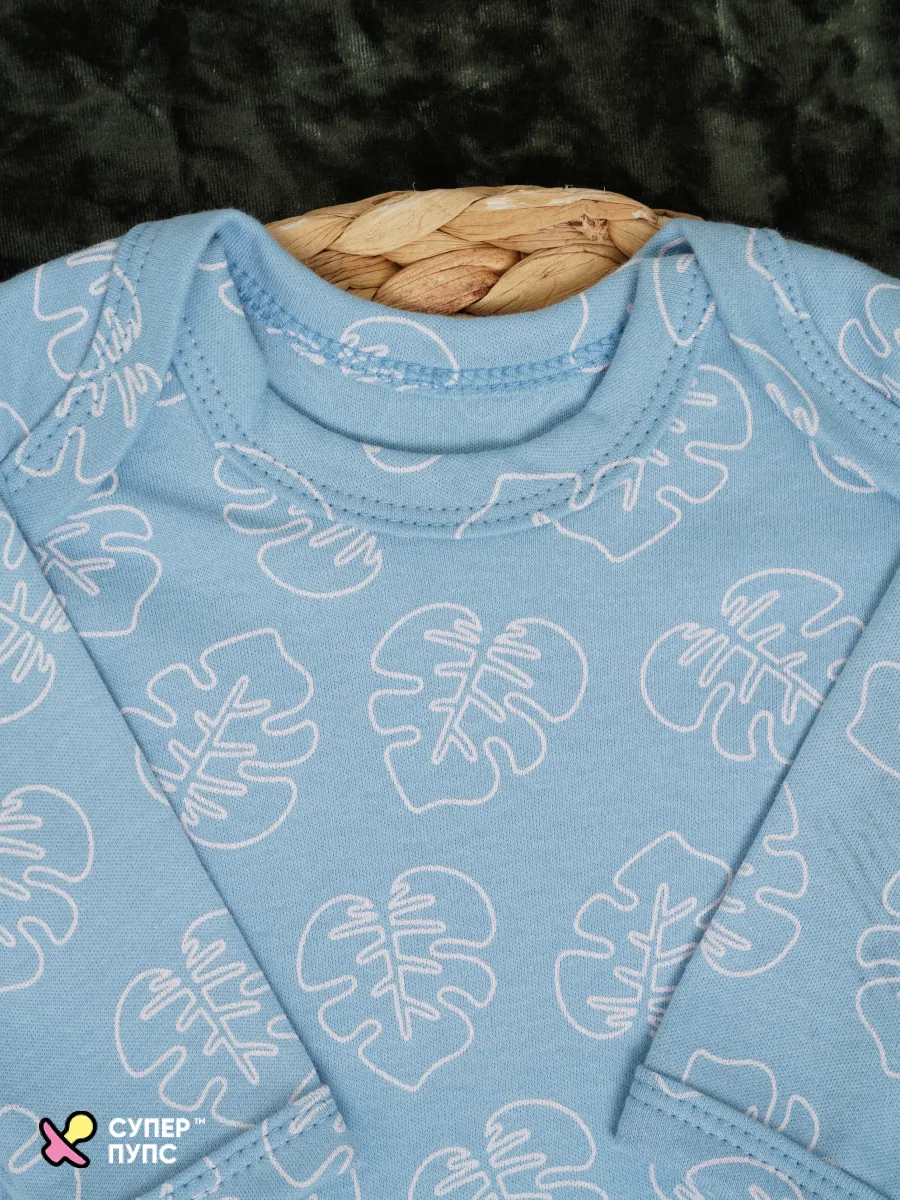 Боди 3 шт Супер Пупс нбр/3пр/бд/sk20/синийлисточкиветочки - фото 11