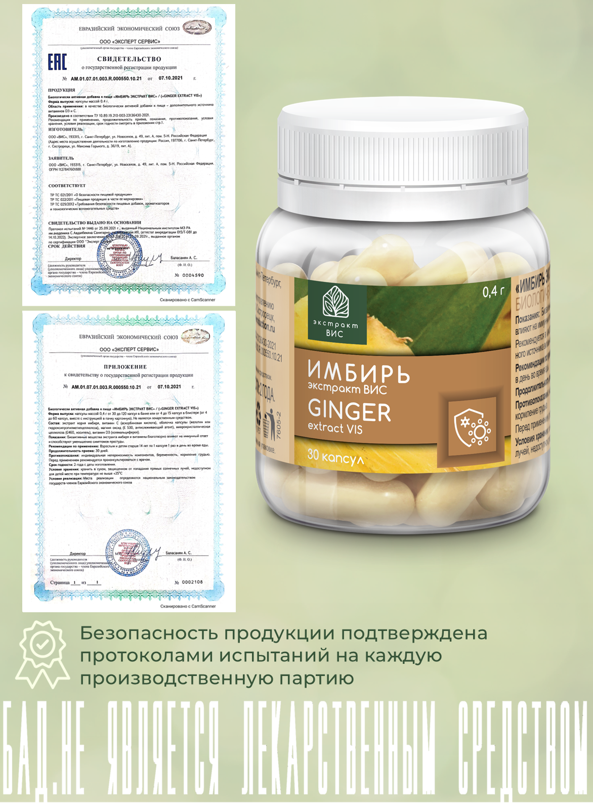БАД Экстракт-ВИС Имбирь №30 - фото 5