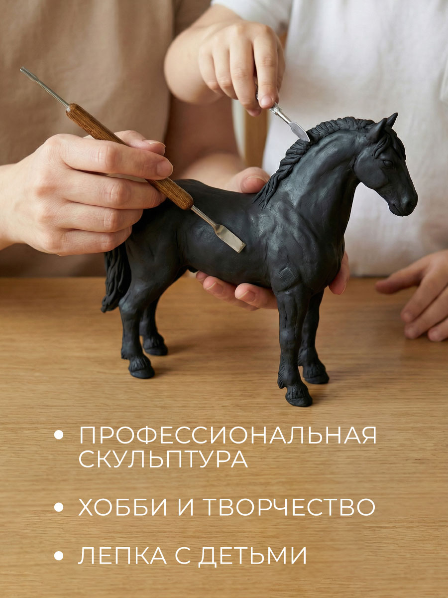 Пластилин Малевичъ черный мягкий скульптурный 1 цв. - фото 8