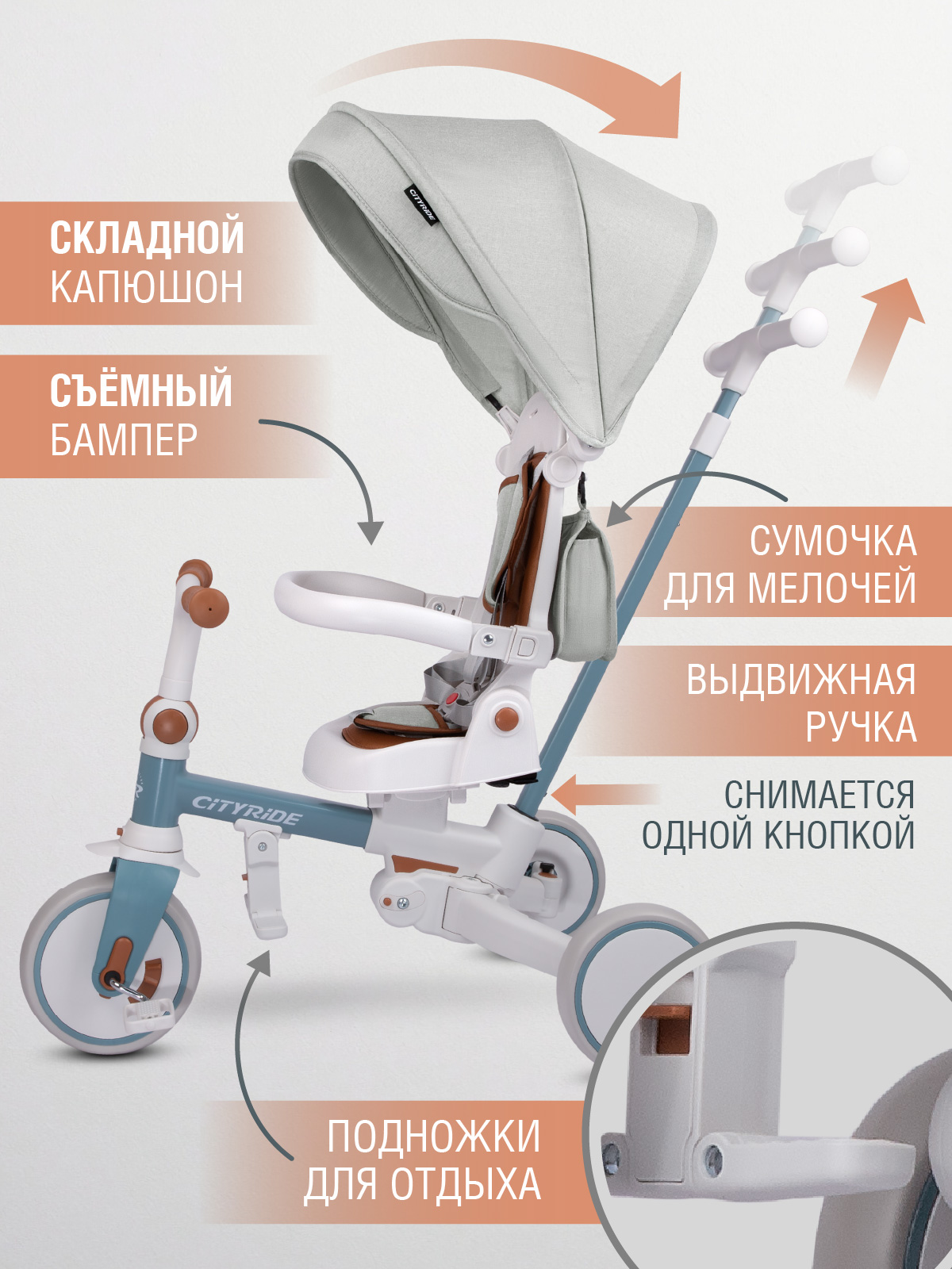 Трехколесный велосипед CITYRIDE - фото 7