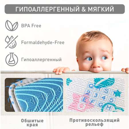 Детский коврик MIKMEL Premium развивающий двусторонний 180х200 см Небо Горы