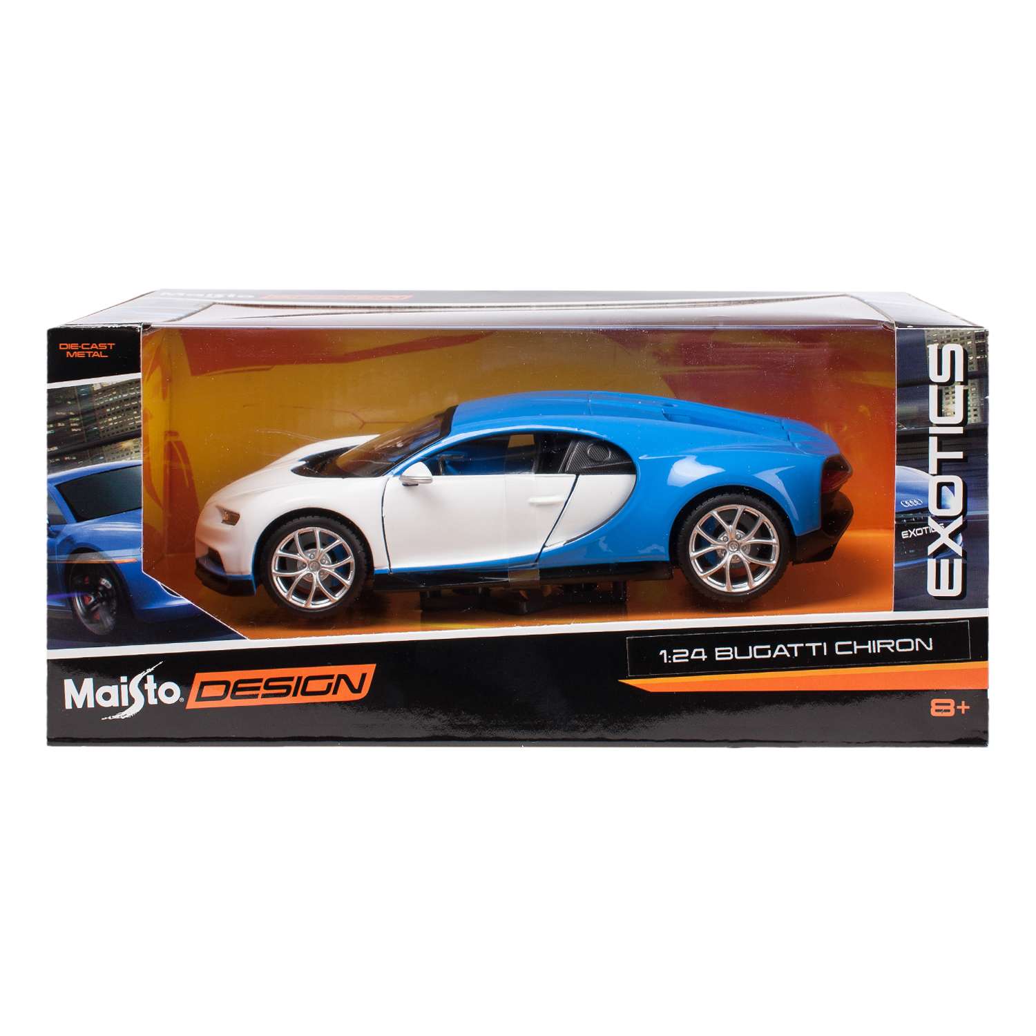 Автомобиль MAISTO Bugatti Chiron 1:24 голубой 32509 - фото 2