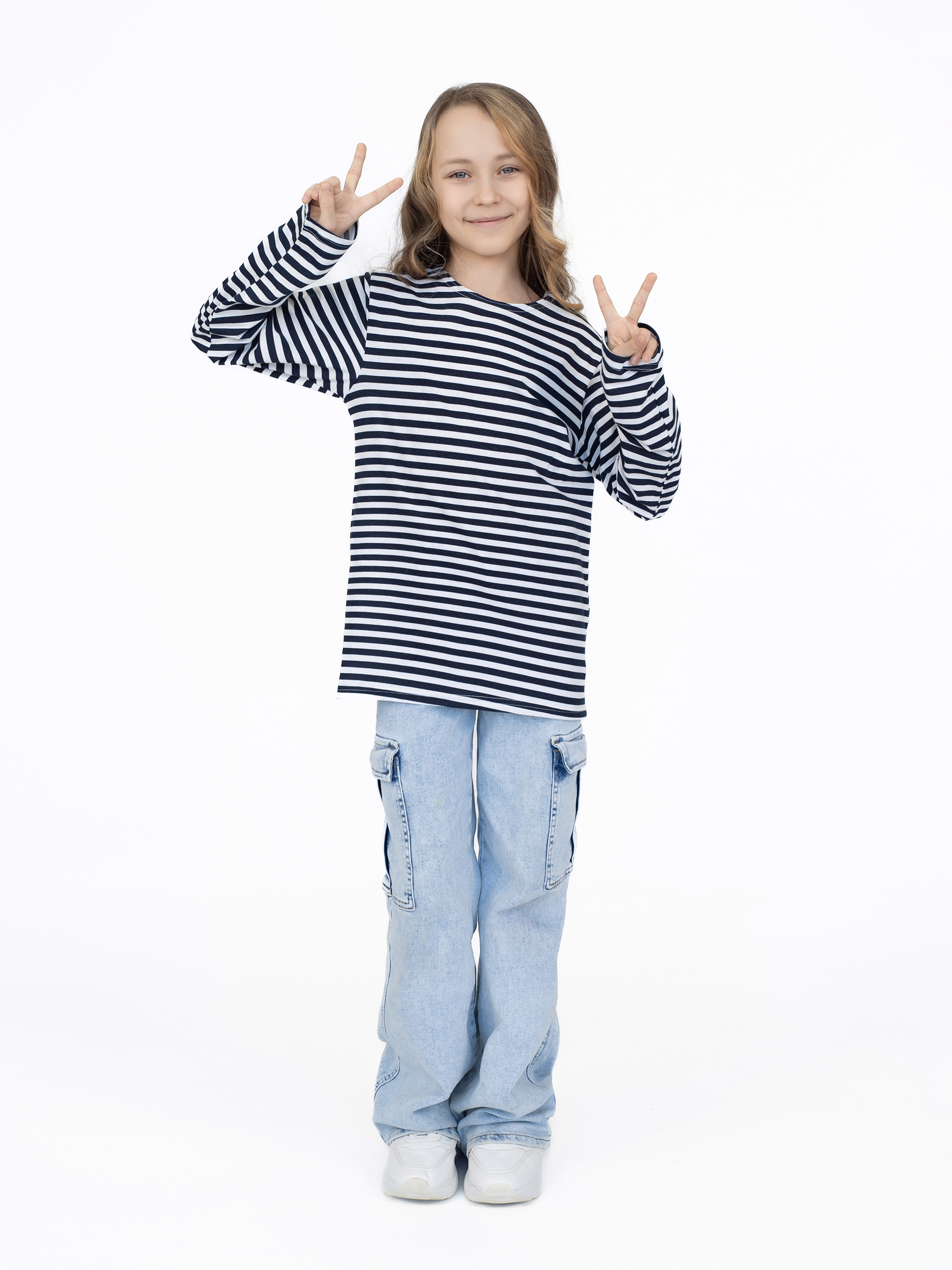 Лонгслив Утенок 516 темно-синий полоска - фото 33
