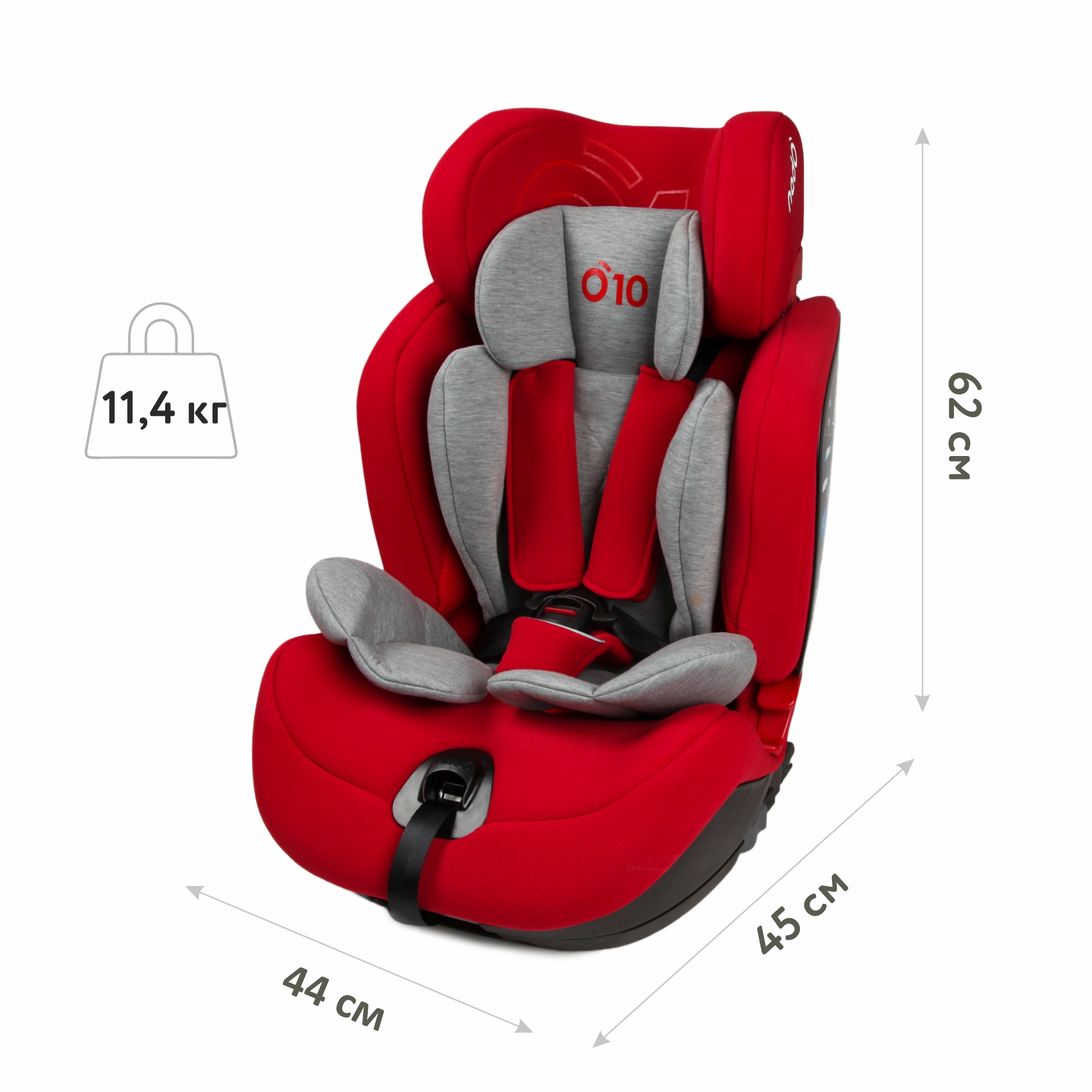 Автокресло nado Garnet red Isofix 1/2/3 (9-36 кг) красный - фото 8