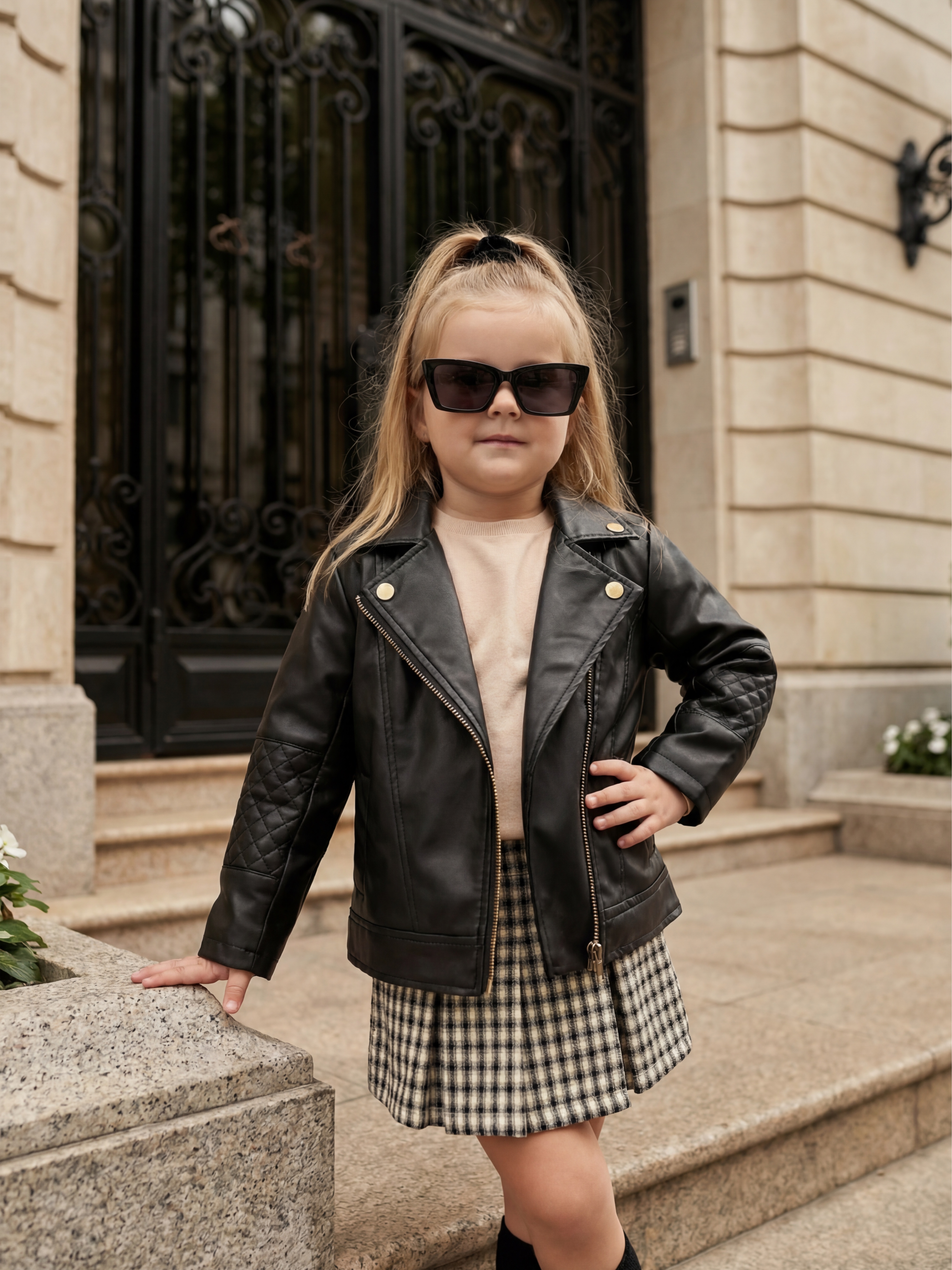 Куртка кожаная Artcher kids Jacket0002black - фото 5