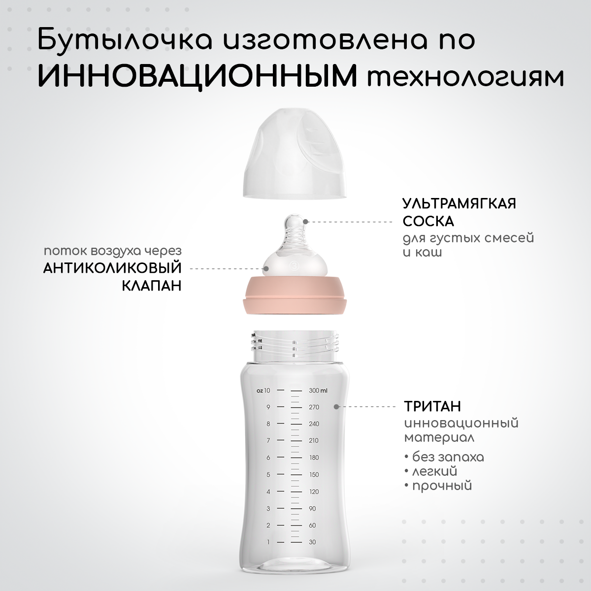 Бутылочка Miyoumi Anti-Colic 300 мл 1 шт. - фото 3