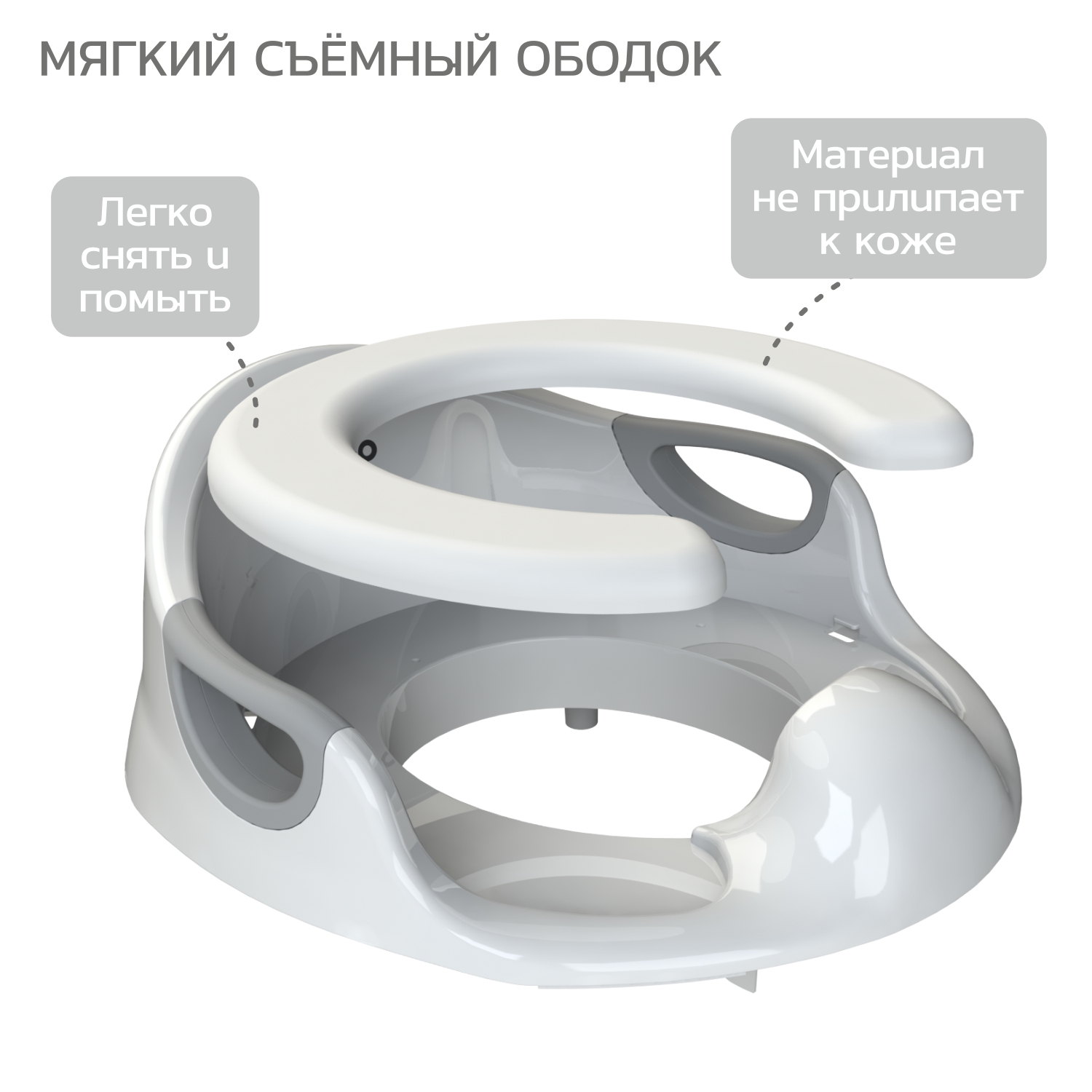 Накладка на унитаз BabyGo Royal Comfort серый - фото 3