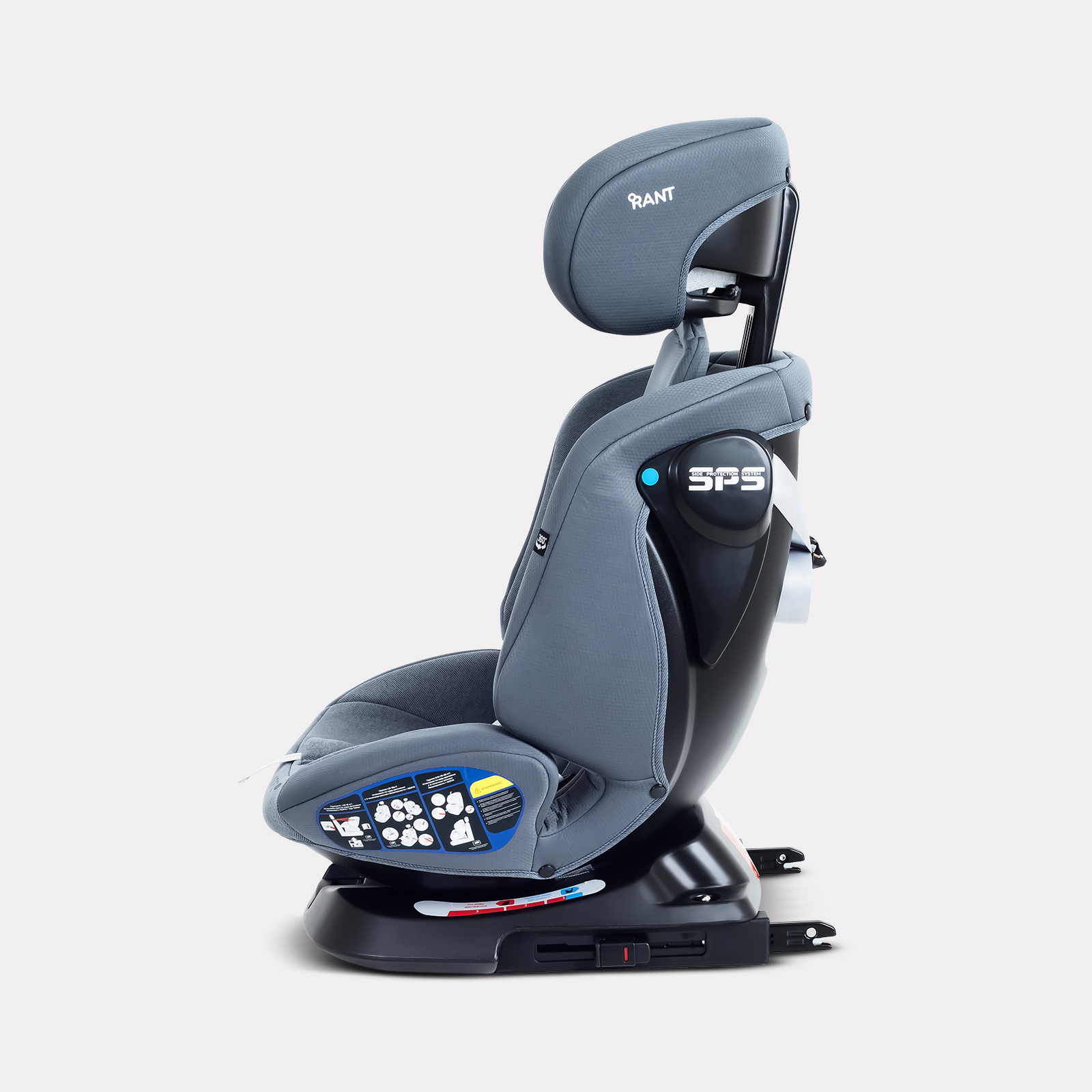 Автокресло Rant Nitro new isofix Isofix 0+/1/2/3 (0-36 кг) серый - фото 7