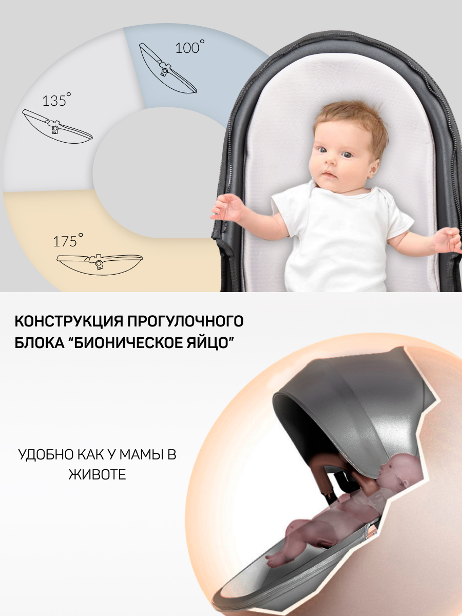 Коляска трансформер Aimile Pro серый - фото 3